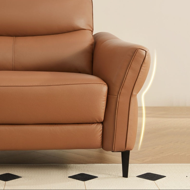 KUKA #1191 3-Seater/L-Shape Minimalist Design Top Grain Leather Sofa (Factory Direct) picket and rail