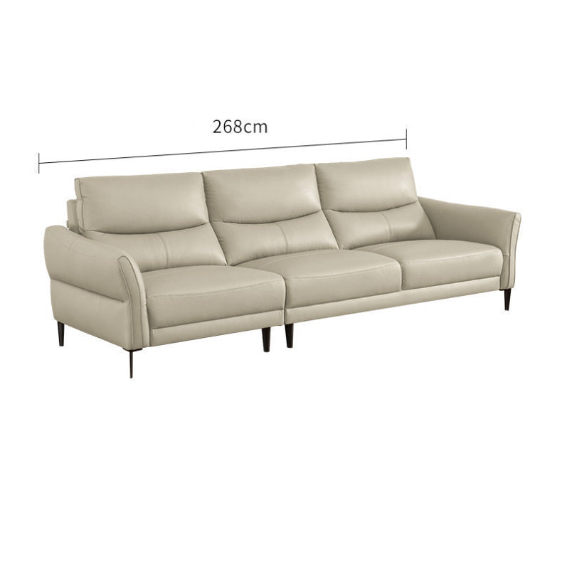 KUKA #1191 3-Seater/L-Shape Minimalist Design Top Grain Leather Sofa (Factory Direct) picket and rail