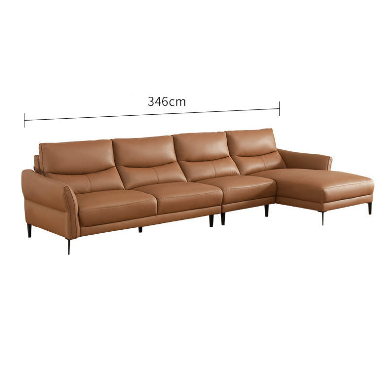 KUKA #1191 3-Seater/L-Shape Minimalist Design Top Grain Leather Sofa (Factory Direct) picket and rail