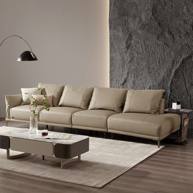 KUKA #1198 3-Seater Minimalist Design Top Grain Leather Daybed Sofa (Factory Direct) picket and rail
