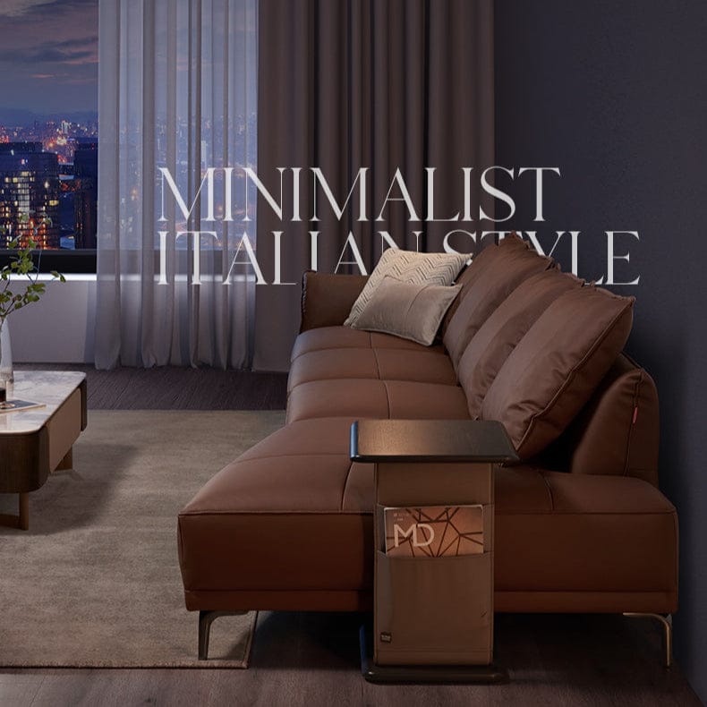 KUKA #1198 3-Seater Minimalist Design Top Grain Leather Daybed Sofa (Factory Direct) picket and rail