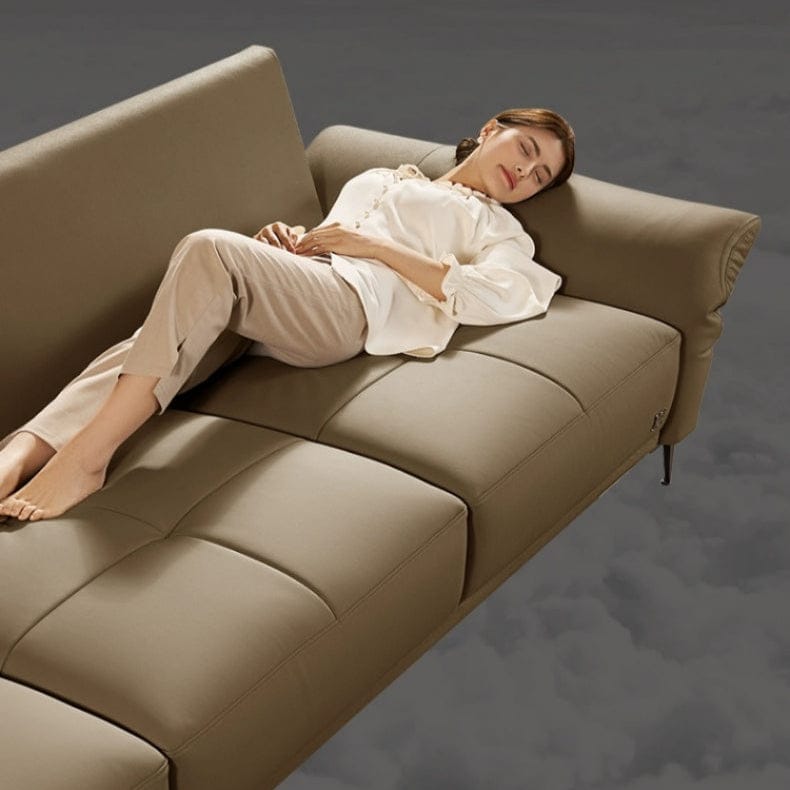 KUKA #1225 3-Seater Minimalist Design Top Grain Leather Sofa (Factory Direct) picket and rail