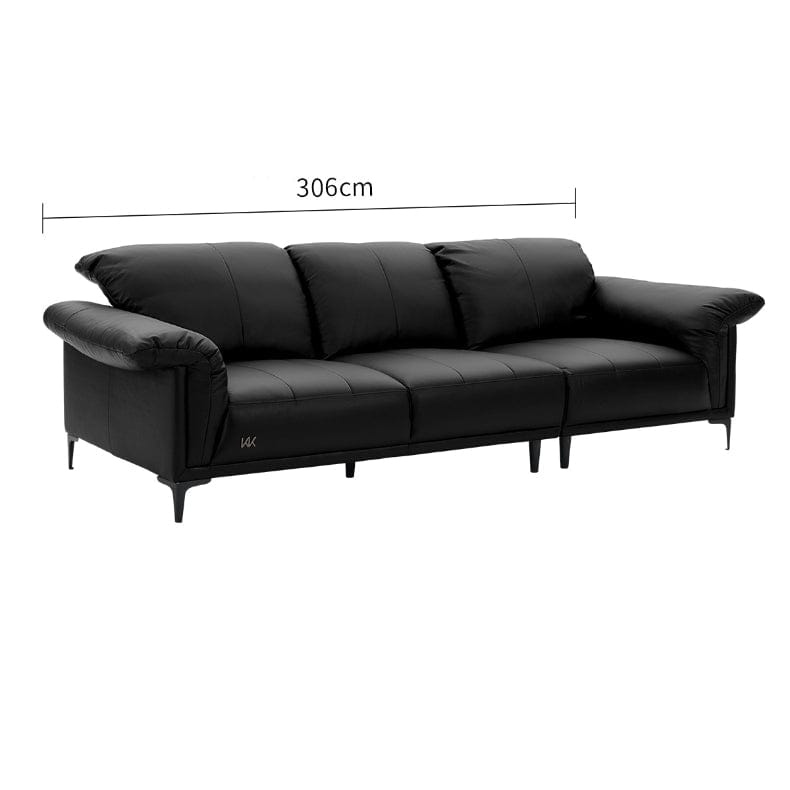 KUKA #1229 3-Seater Minimalist Design Top Grain Leather Sofa (Factory Direct) picket and rail