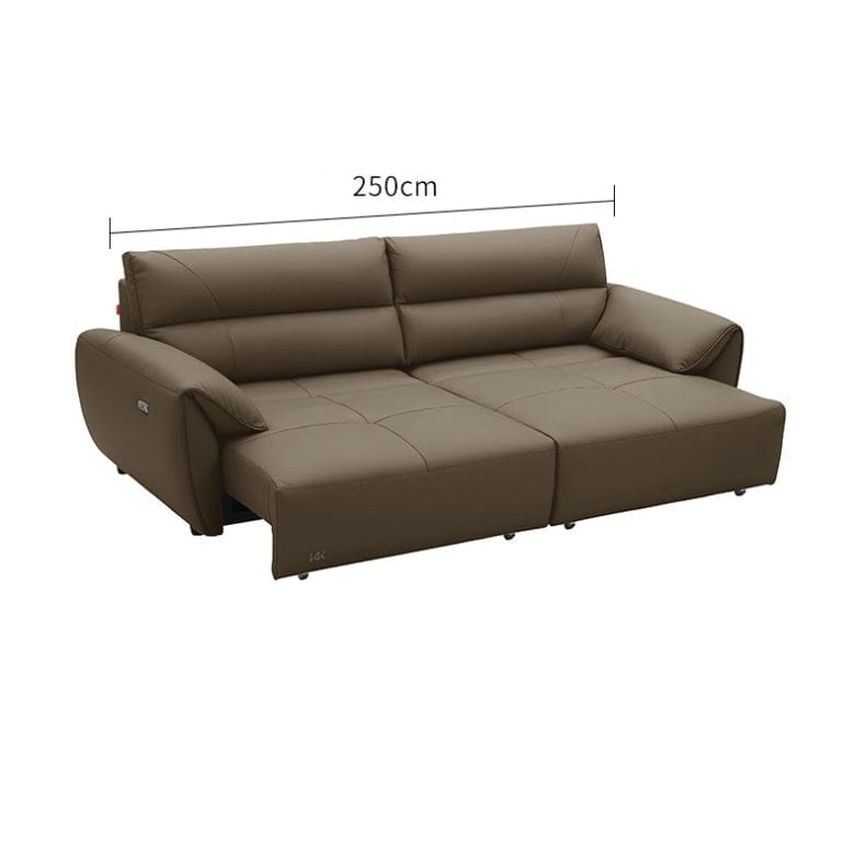 KUKA #1233 3-Seater Minimalist Design Top Grain Leather Electric Daybed Sofa (Factory Direct) picket and rail
