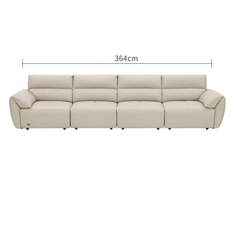 KUKA #1233 3-Seater Minimalist Design Top Grain Leather Electric Daybed Sofa (Factory Direct) picket and rail