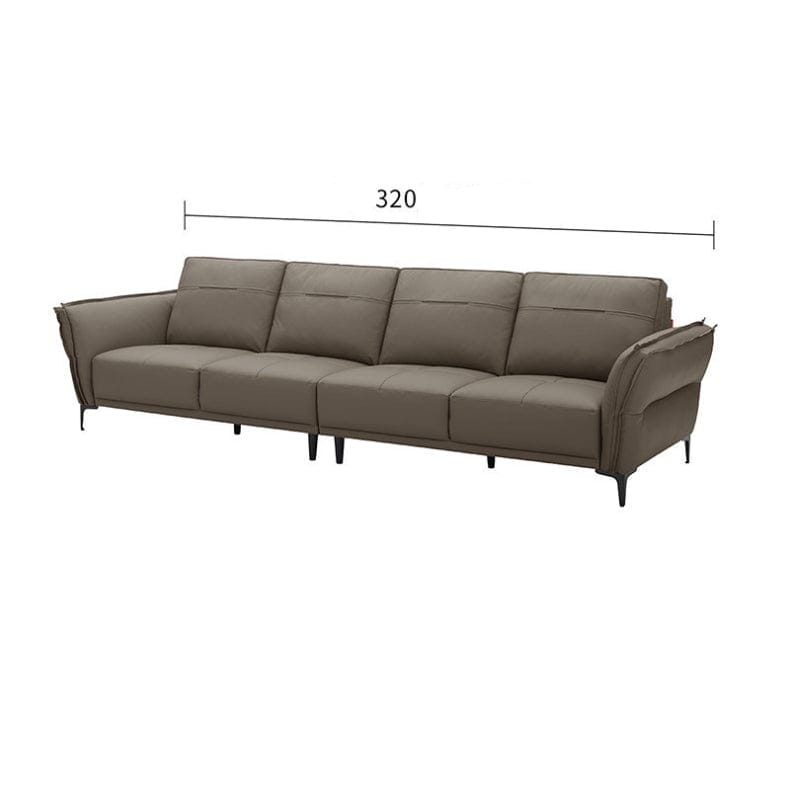 KUKA #1235FD 3-Seater Minimalist Design Top Grain Leather Sofa with Adjustable Armrest (Factory Direct) picket and rail