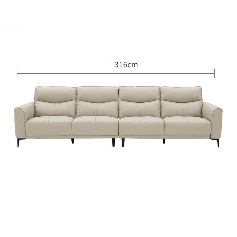 KUKA #1238FD 3-SeaterCompact Minimalist Design Top Grain Leather Sofa (Factory Direct) picket and rail