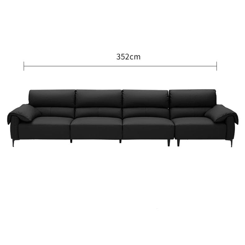 KUKA #1253 3-Seater Minimalist Design Top Grain Leather Sofa (Factory Direct) picket and rail
