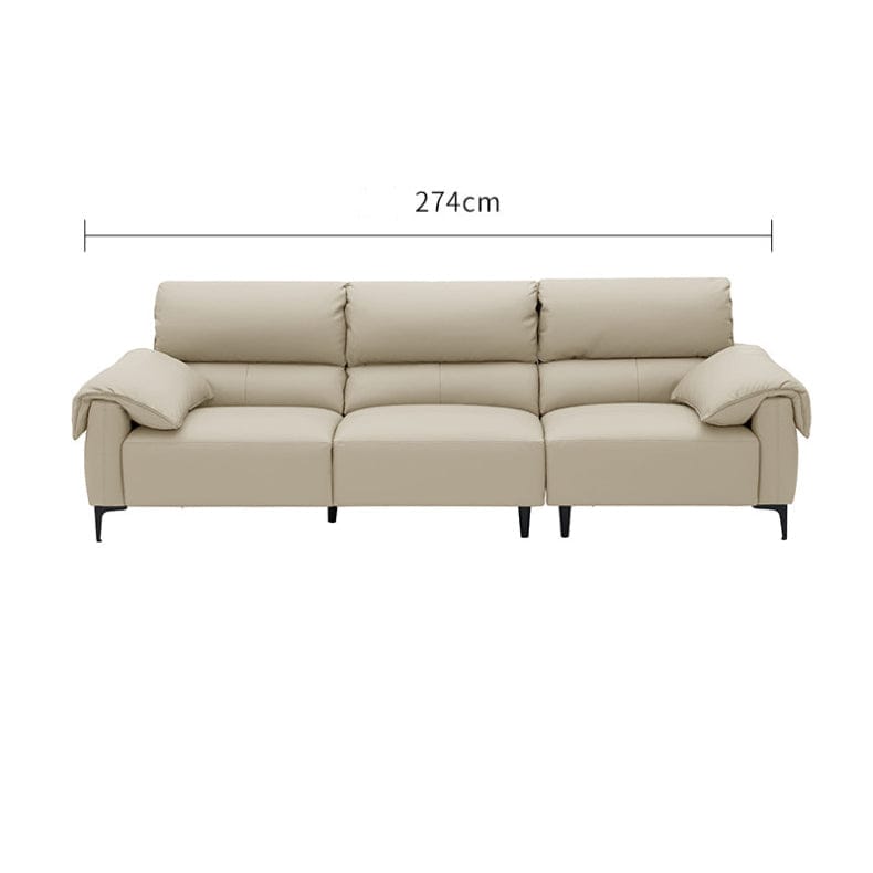 KUKA #1253 3-Seater Minimalist Design Top Grain Leather Sofa (Factory Direct) picket and rail