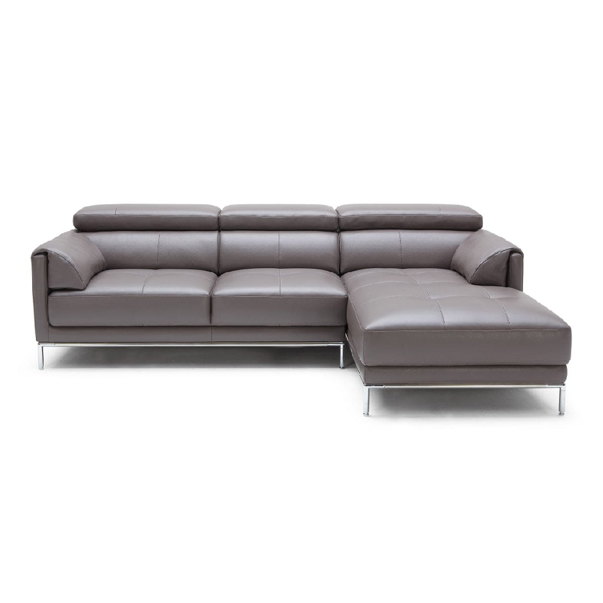 KUKA #1698 Full Leather Sofa (2+CL, Chaise Lounge) (M Series) (I) picket and rail