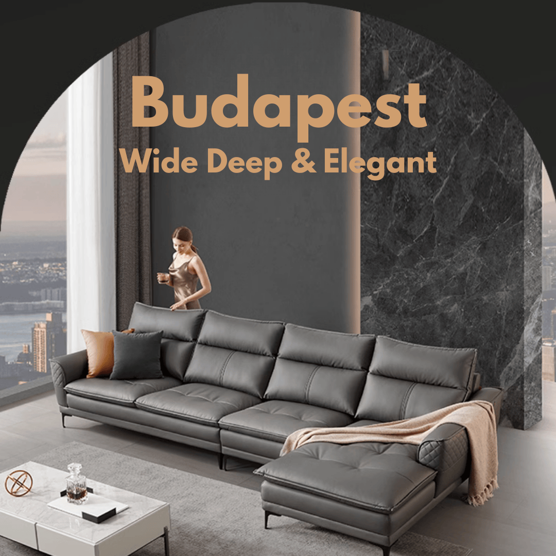 KUKA #2122 Budapest 3-Seater Italian Design Performance Leather Sofa (Factory Direct) picket and rail