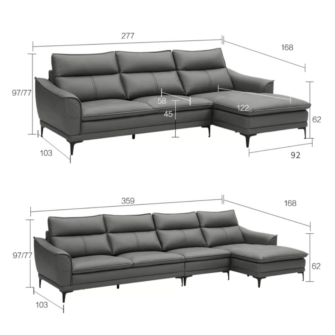 KUKA #2122 Budapest 3-Seater Italian Design Performance Leather Sofa (Factory Direct) picket and rail
