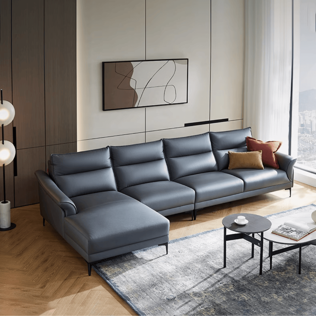 KUKA #21323-Seater Minimalist Design Performance Faux Leather Sofa (Factory Direct) picket and rail