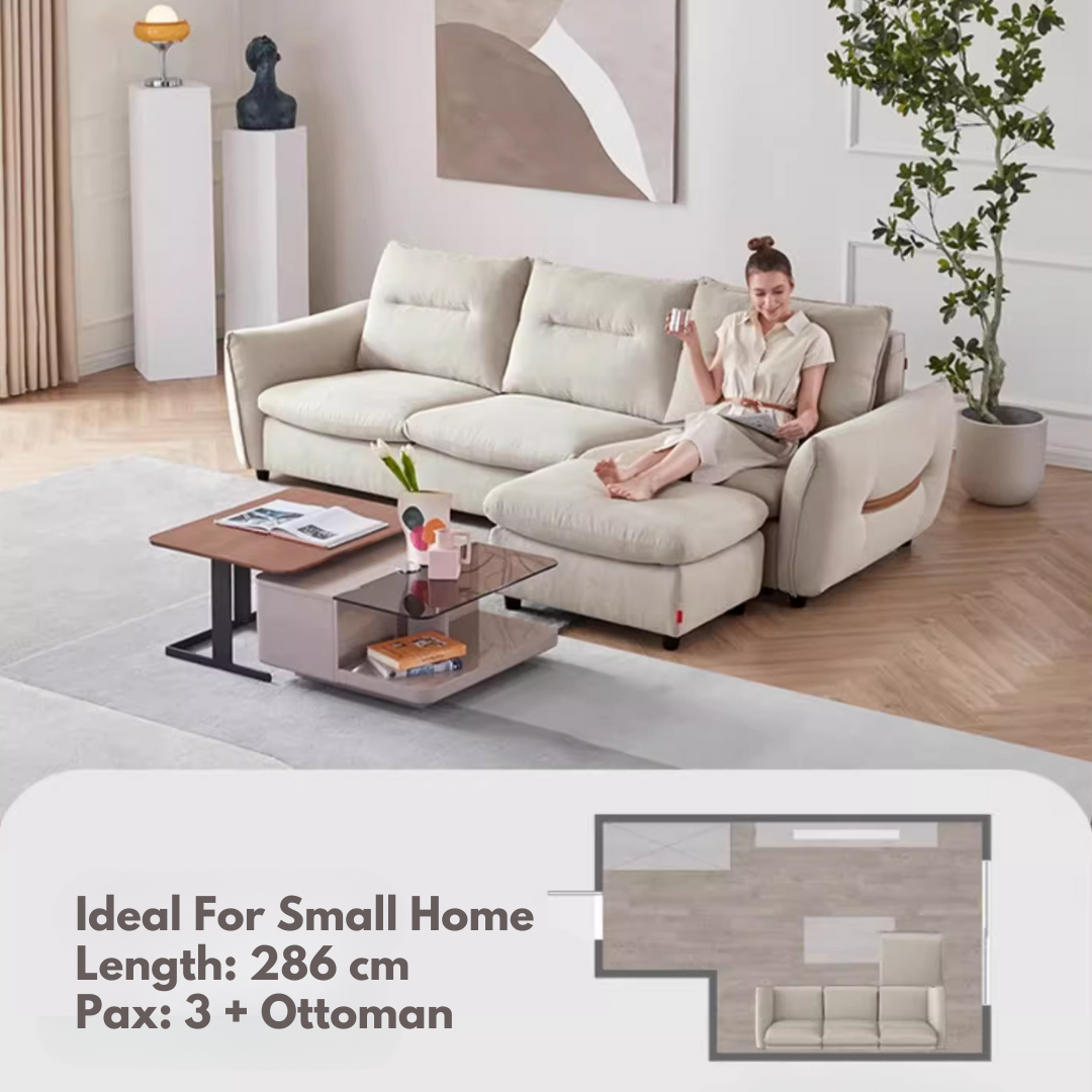 KUKA #2137 3-Seater Pet Friendly Fabric Sofa (Factory Direct) picket and rail