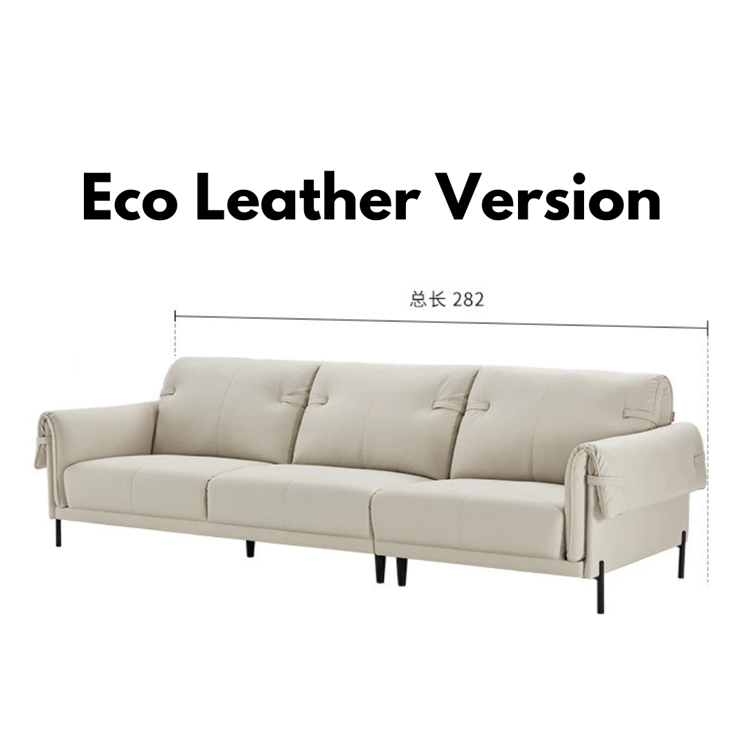 KUKA #2160 3-Seater Performance Leather Nordic Style Sofa (Factory Direct) picket and rail