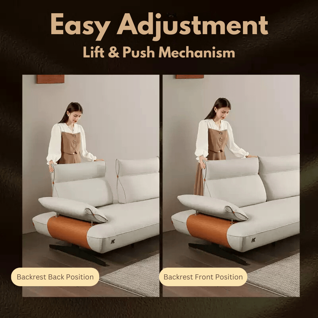 KUKA #2163 3-Seater Performance Faux Leather Sofa (Factory Direct) picket and rail