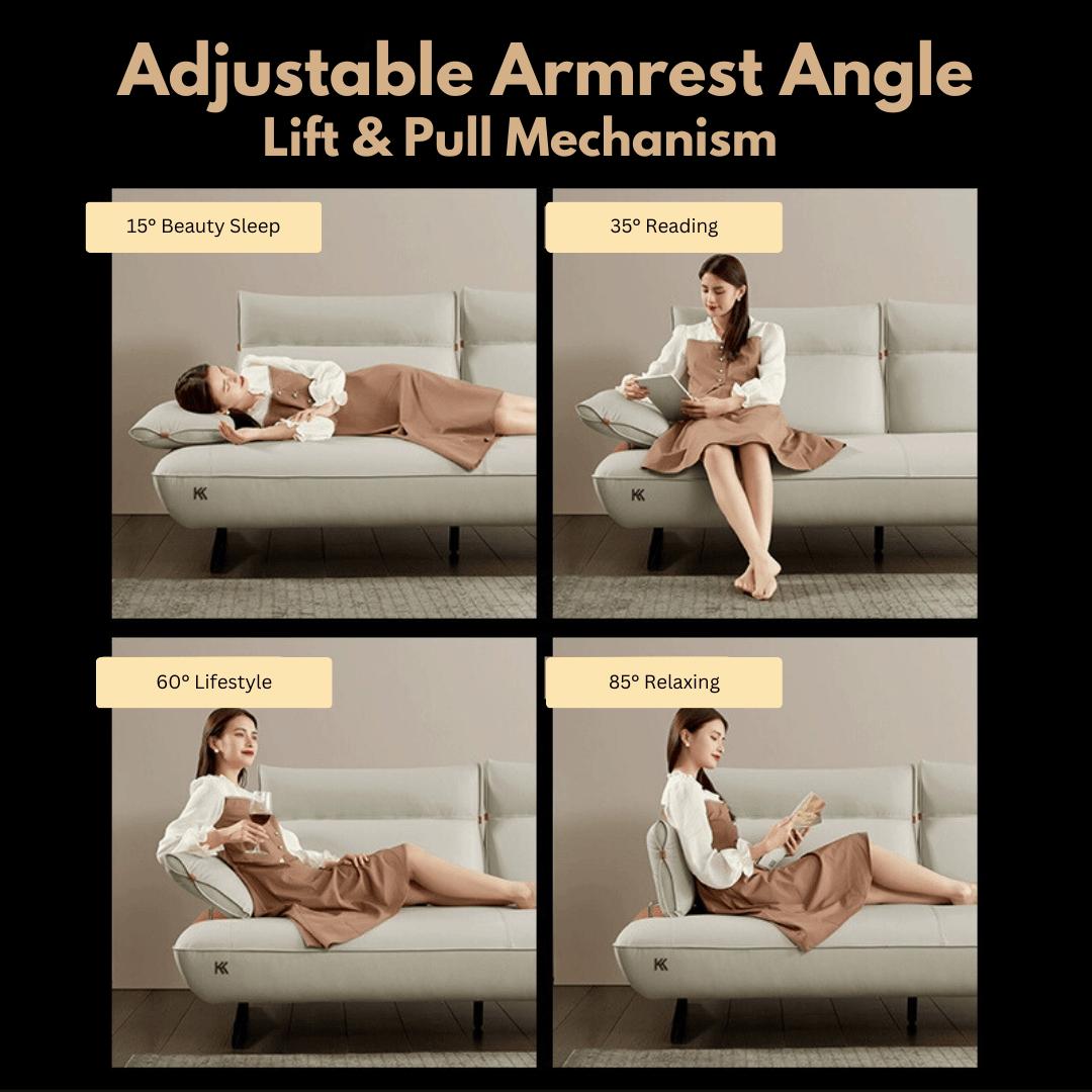 KUKA #2163 3-Seater Performance Faux Leather Sofa (Factory Direct) picket and rail