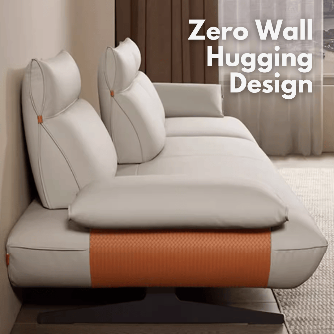 KUKA #2163 3-Seater Performance Faux Leather Sofa (Factory Direct) picket and rail