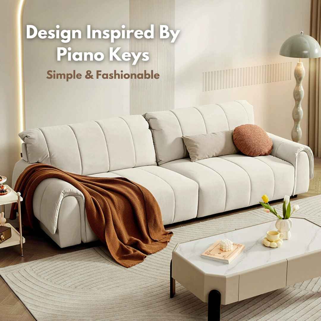 KUKA #2236 3-SeaterPet Friendly Performance Fabric Sofa (Factory Direct) picket and rail