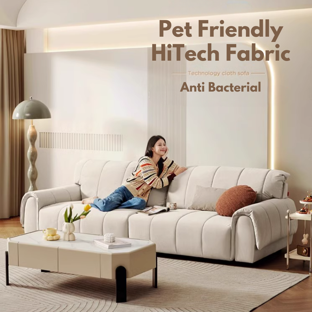 KUKA #2236 3-SeaterPet Friendly Performance Fabric Sofa (Factory Direct) picket and rail