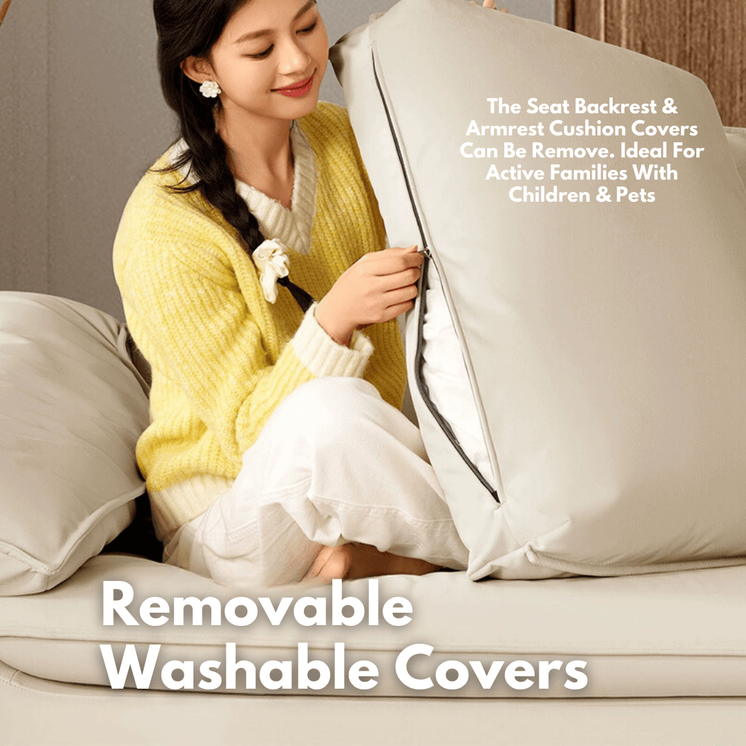 KUKA #2311 3-Seater Performance Leather/Pet Friendly Removable Fabric Cover Sailboat Sofa (Factory Direct) picket and rail