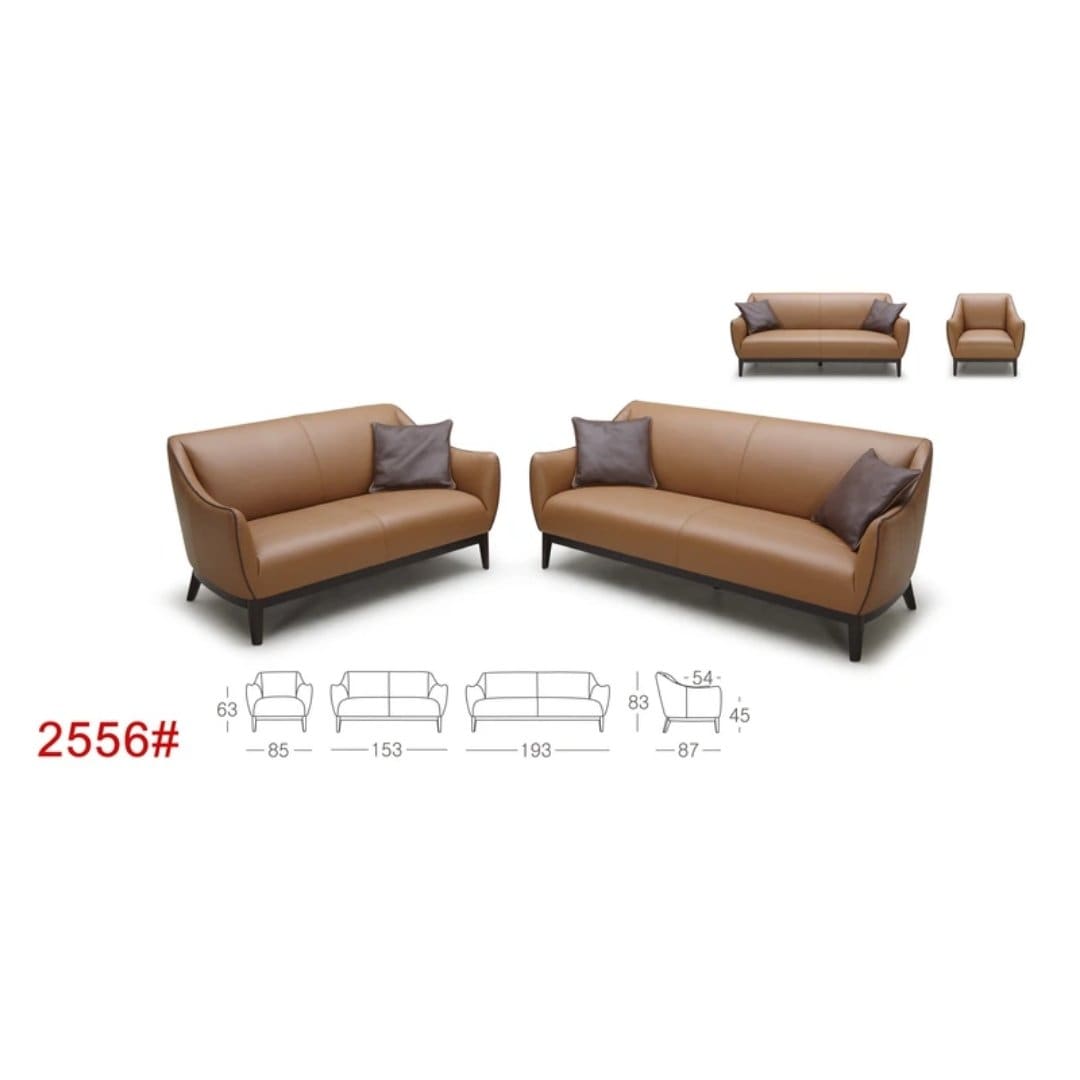 KUKA #2556 Leather Sofa (1/2/3-Seater) (M Series) (I) picket and rail