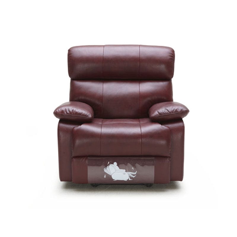 KUKA #2559 Top-Grain 1-Seater Manual Recliner Leather Sofa (Color: M9015) picket and rail