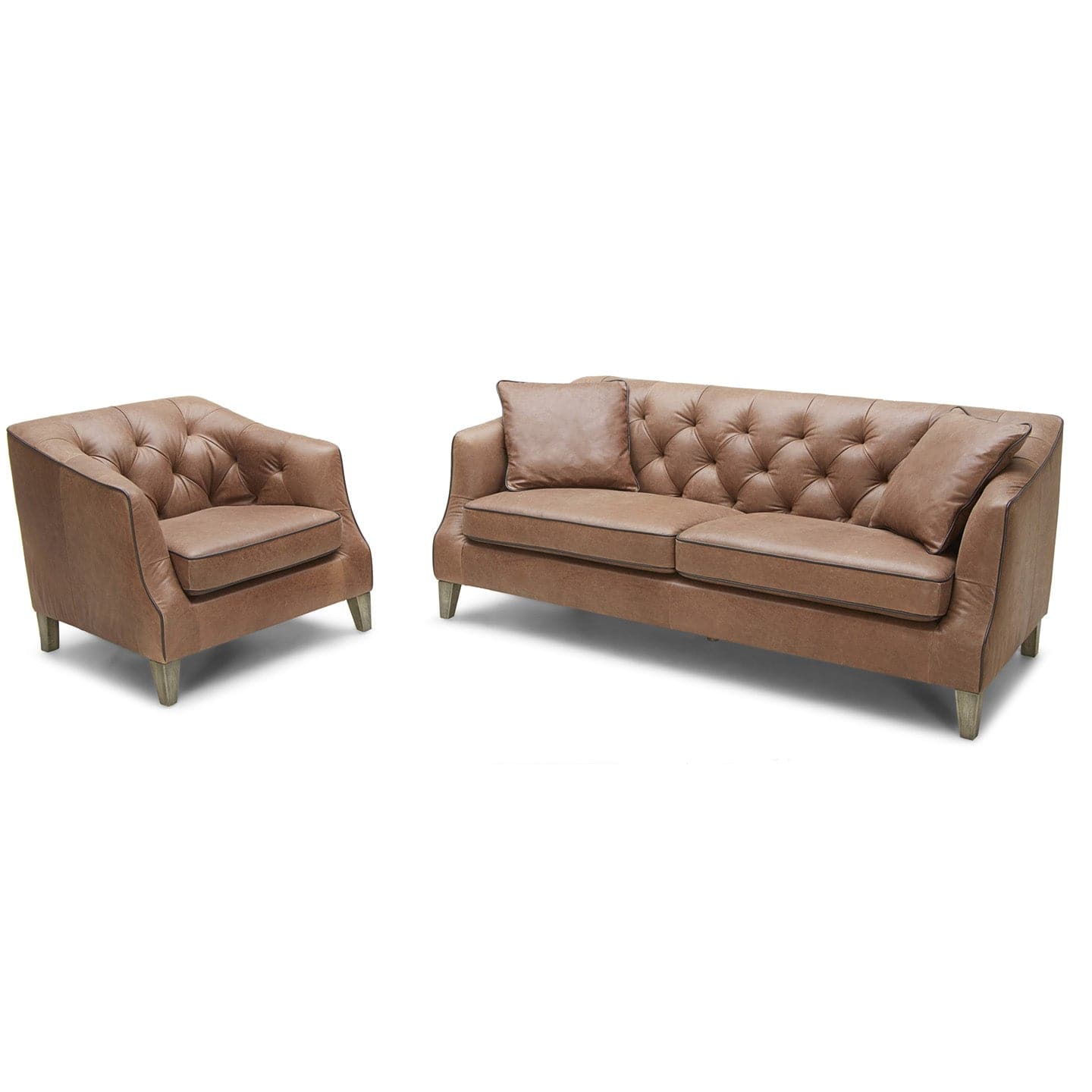 KUKA #5202 Leather Sofa (1/2/3-Seater, Ottoman) picket and rail