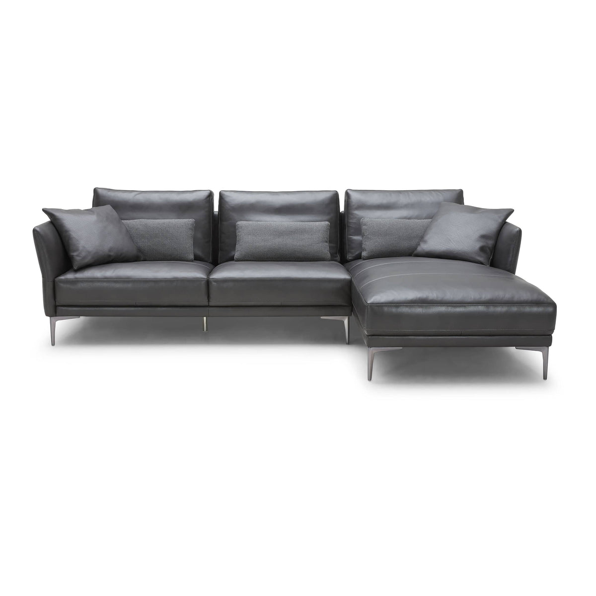 KUKA #5311 Leather Sofa (3+Chaise Lounge) (M Series) (I) picket and rail