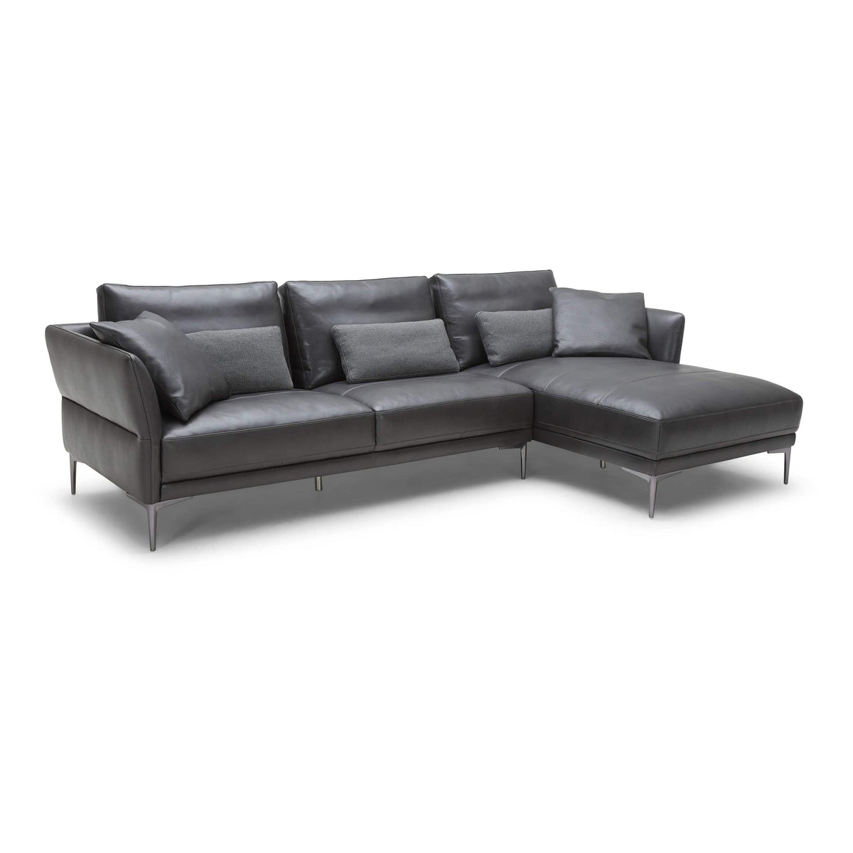 KUKA #5311 Leather Sofa (3-Seater, Chaise Lounge) picket and rail