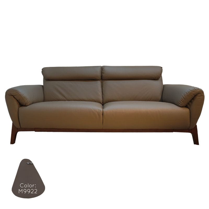 KUKA #5352 Top-Grain 3-Seater Leather Sofa (Color: M9922) picket and rail