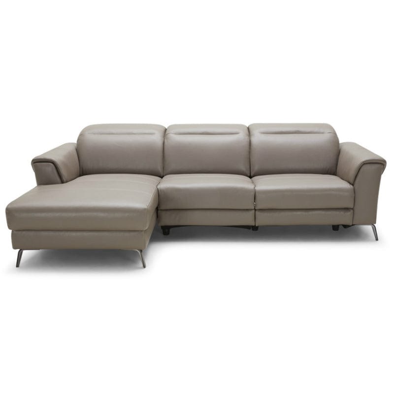 KUKA #5366 Full Leather Recliner Sofa (L shape Chaise Lounge) (M Series) (I) picket and rail