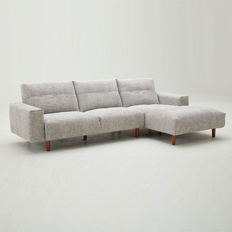 KUKA #5508 L-Shaped Fabric Sofa (Color: C1010) picket and rail