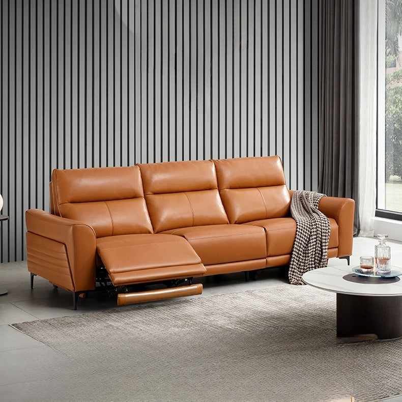 KUKA #6055 3-SeaterZero Wall Top Grain Leather Electric Recliner Sofa (Factory Direct) picket and rail