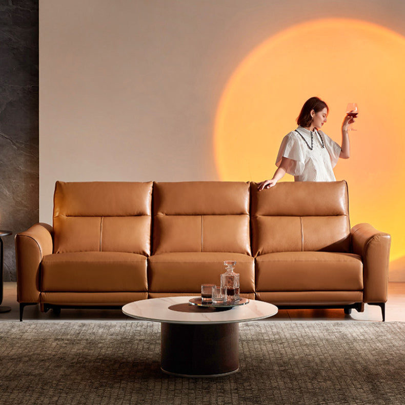 KUKA #6055 3-SeaterZero Wall Top Grain Leather Electric Recliner Sofa (Factory Direct) picket and rail