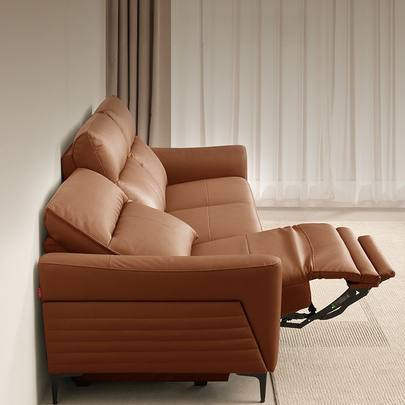 KUKA #6055 3-SeaterZero Wall Top Grain Leather Electric Recliner Sofa (Factory Direct) picket and rail