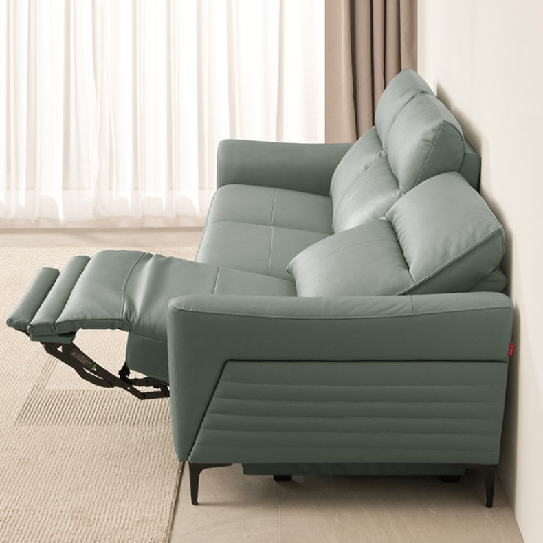 KUKA #6055 3-SeaterZero Wall Top Grain Leather Electric Recliner Sofa (Factory Direct) picket and rail