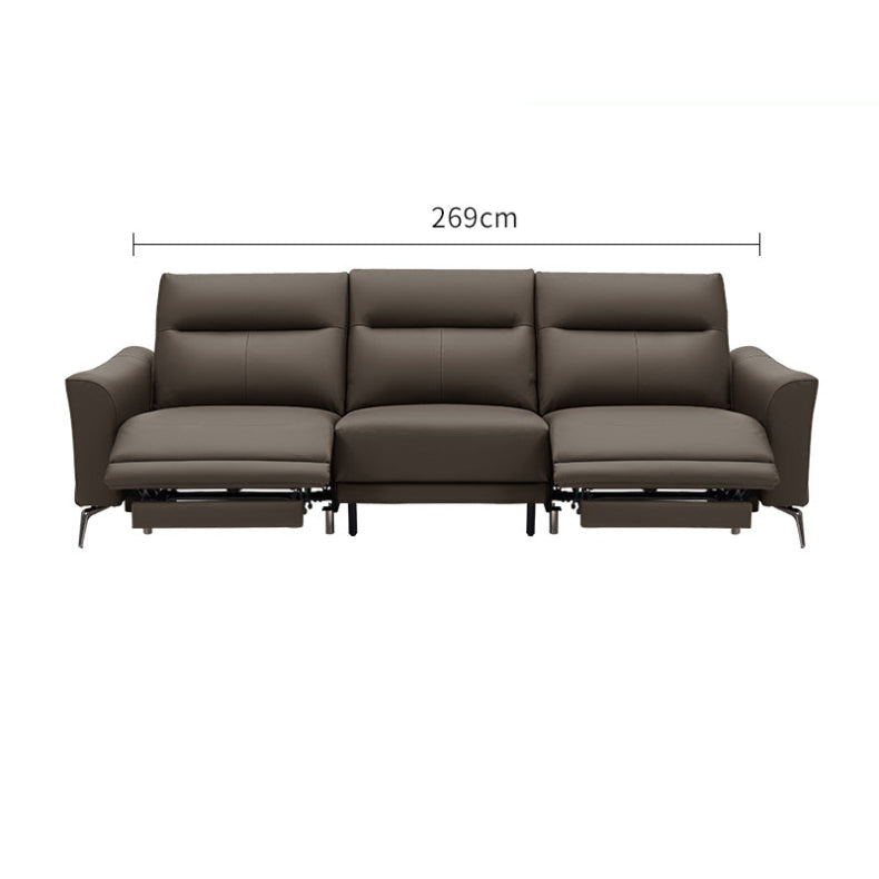 KUKA #6055 3-SeaterZero Wall Top Grain Leather Electric Recliner Sofa (Factory Direct) picket and rail