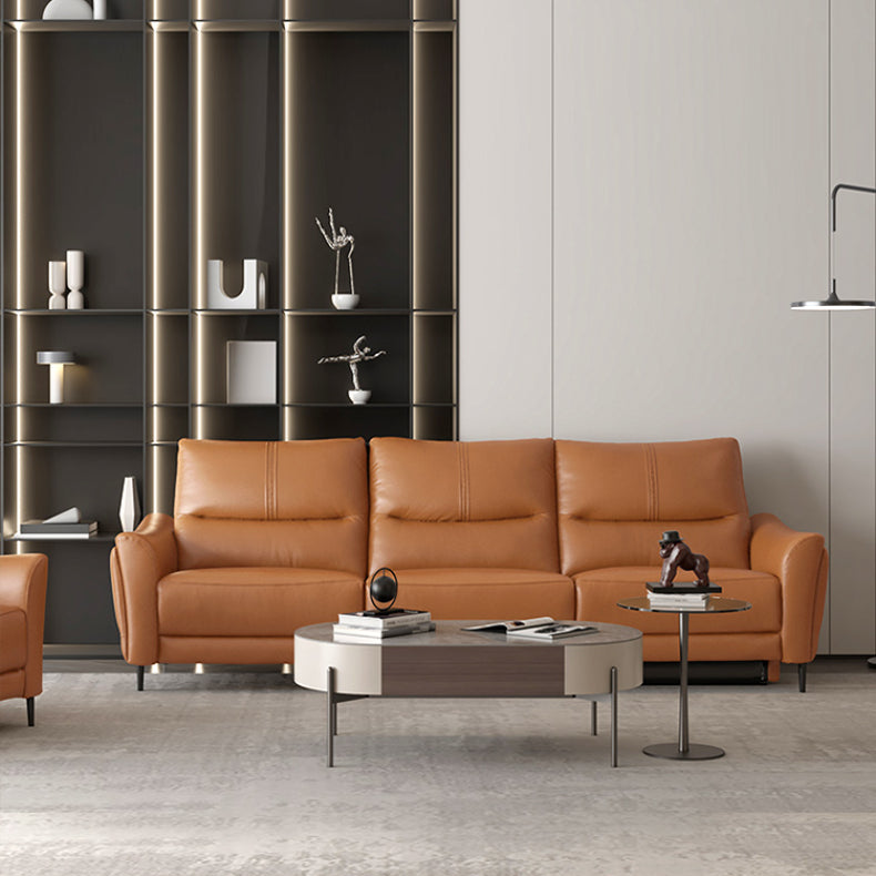 KUKA #6068 3-Seater 2.72m Zero Wall Top Grain Leather Electric Recliner Sofa (Factory Direct) picket and rail