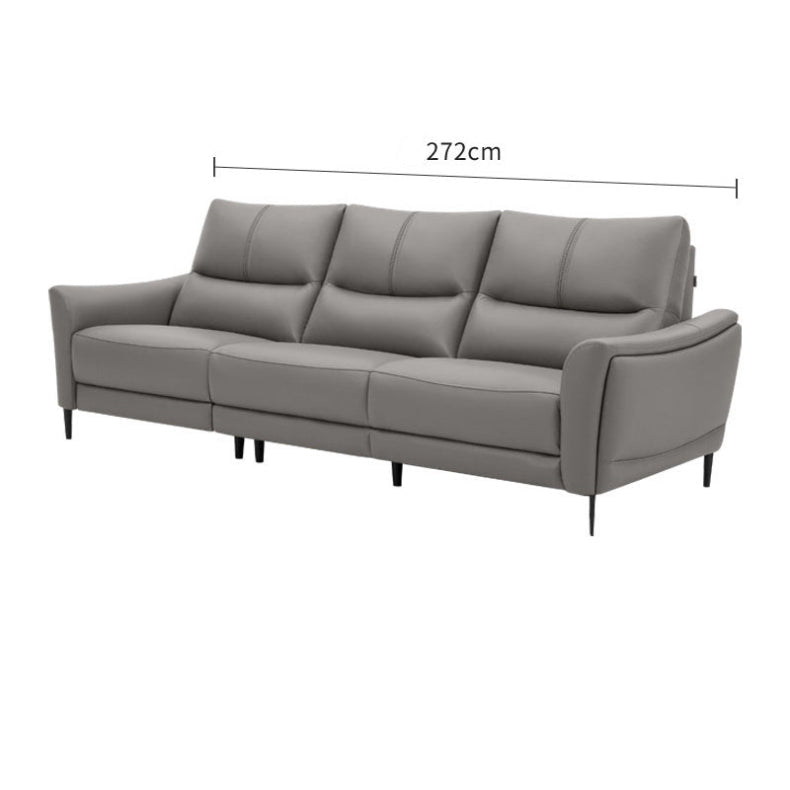 KUKA #6068 3-Seater 2.72m Zero Wall Top Grain Leather Electric Recliner Sofa (Factory Direct) picket and rail