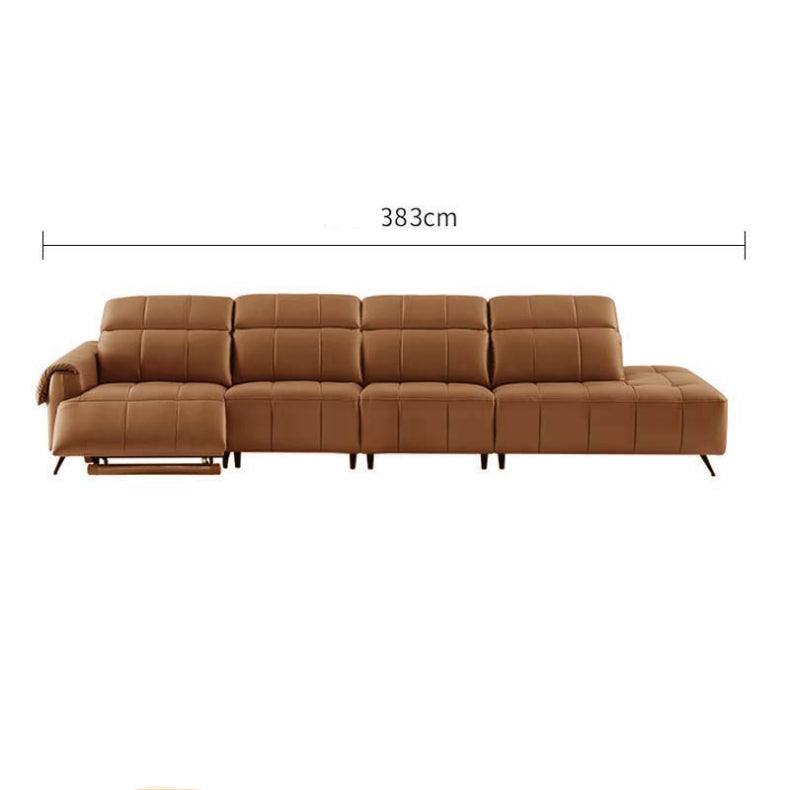 KUKA #6085 3-Seater Zero Wall Top Grain Leather Electric Recliner Daybed Sofa (Factory Direct) picket and rail
