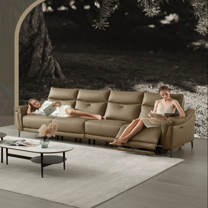 KUKA #6088 3-Seater Zero Wall Top Grain Leather Electric Recliner Sofa (Factory Direct) picket and rail