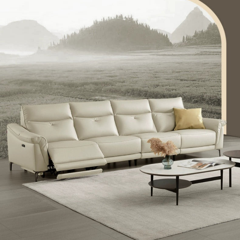 KUKA #6088 3-Seater Zero Wall Top Grain Leather Electric Recliner Sofa (Factory Direct) picket and rail