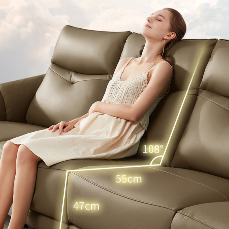 KUKA #6088 3-Seater Zero Wall Top Grain Leather Electric Recliner Sofa (Factory Direct) picket and rail