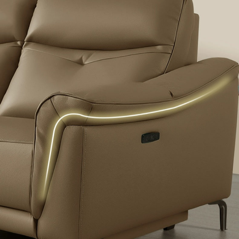 KUKA #6088 3-Seater Zero Wall Top Grain Leather Electric Recliner Sofa (Factory Direct) picket and rail