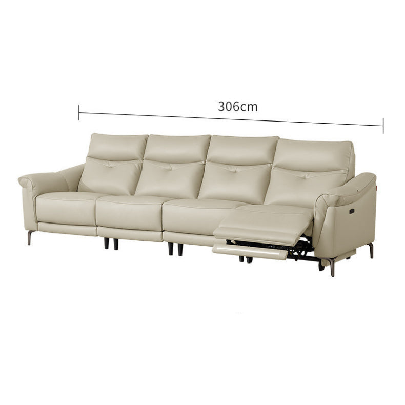 KUKA #6088 3-Seater Zero Wall Top Grain Leather Electric Recliner Sofa (Factory Direct) picket and rail