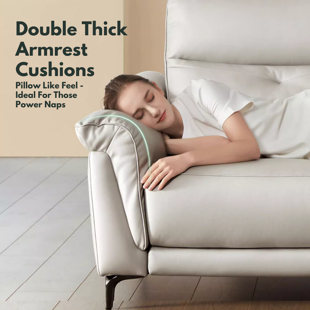 KUKA #6088B/C 3-Seater Performance Leather Electric Recliner Sofa (Factory Direct) picket and rail