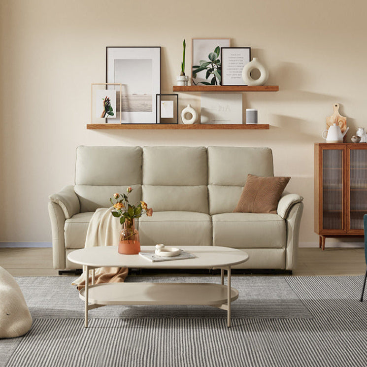 KUKA #6098 3-Seater 2.1m Zero Wall Top Grain Leather Electric Recliner Sofa (Factory Direct) picket and rail