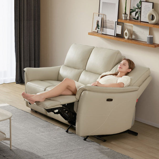 KUKA #6098 3-Seater 2.1m Zero Wall Top Grain Leather Electric Recliner Sofa (Factory Direct) picket and rail