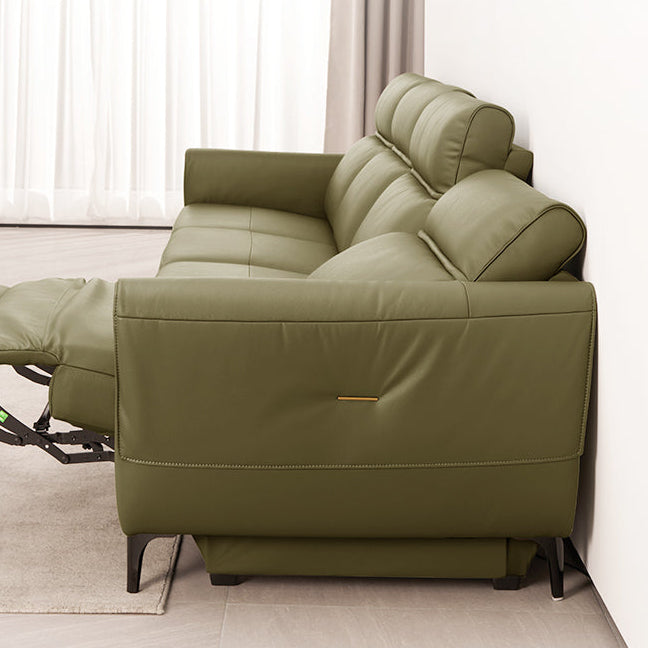 KUKA #6099 3-Seater Zero Wall Top Grain Leather Electric Recliner Sofa (Factory Direct) picket and rail